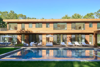Example of a trendy exterior home design in New York