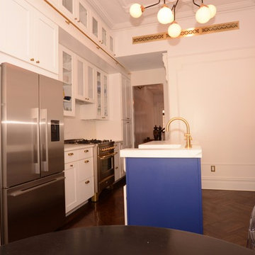 Calacatta Gold Marble & White Cabinets