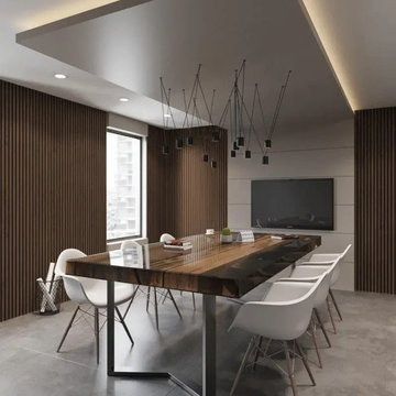 3D Acoustic Slat Smoked Oak Wood Wall Panel