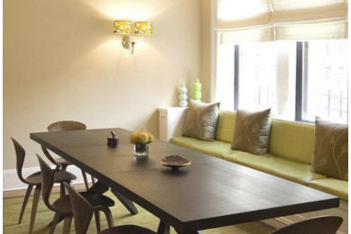 Example of a trendy dining room design in New York