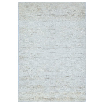 NuStory Barefoot Hand Tufted Solid Color Area Rug in Linen, 4'x6'