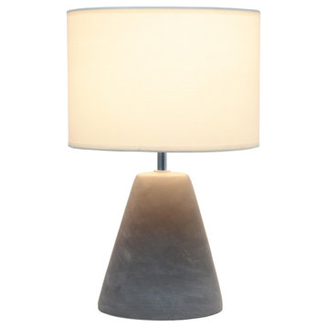 Simple Designs Pinnacle Concrete Table Lamp, White