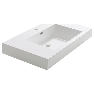 Valencia Integrated Sink/Countertop, White, 40"