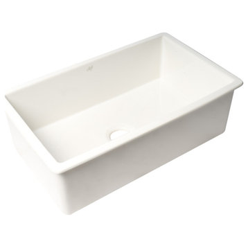 32" X 19" Single Bowl Drop-In / Undermount Fireclay Kitchen Sink