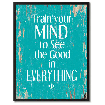 Train Your Mind  Inspirational, Canvas, Picture Frame, 13"X17"