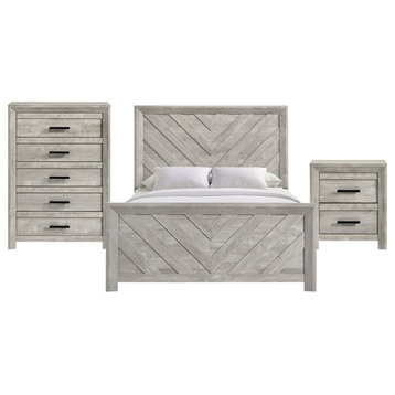 Picket House Furnishings Keely Queen Panel 3PC Bedroom Set in White