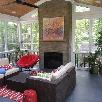 Raleigh NC 3 Season Room with Gas Fireplace