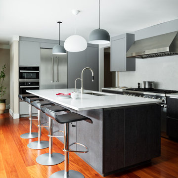 Modern Grey Kitchen | Greenwich, CT Renovation