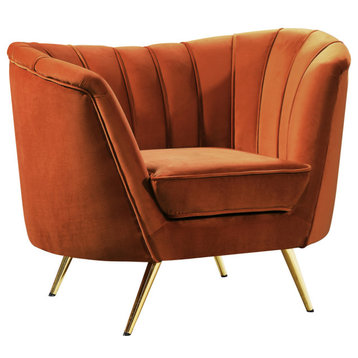 Margo Velvet Upholstered Set, Cognac, Chair