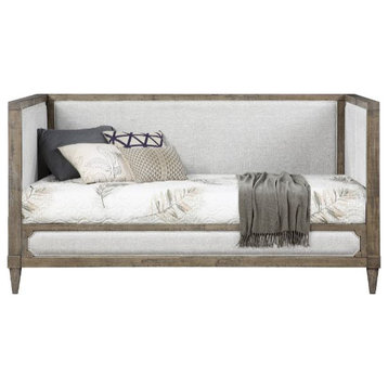 Acme Artesia Daybed Tan Fabric and Salvaged Natural Finish