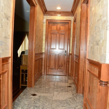 Wainscot panels, door trim, doors and switch plate cover.