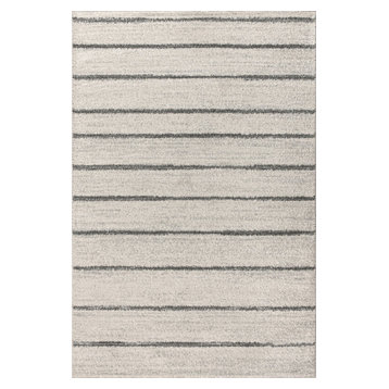 Williamsburg Minimalist Stripe Cream/Gray 8' x 10' Area Rug