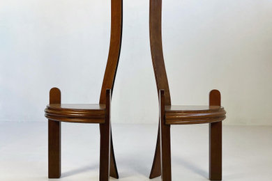 Art Déco style pair of CHAIRS handmade, 1970's