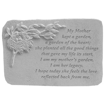 Botanical Garden Accent Stone, "My Mother Kept A Garden"
