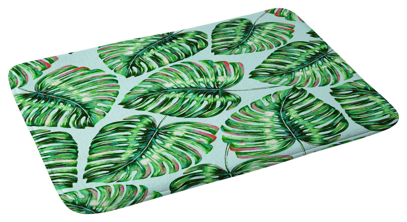 83 Oranges Tropical Greenery Memory Foam Bath Mat Tropical Bath