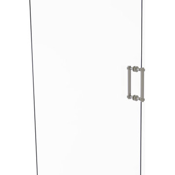 Contemporary 8" Back to Back Shower Door Pull With Dotted Accent, Satin Nickel