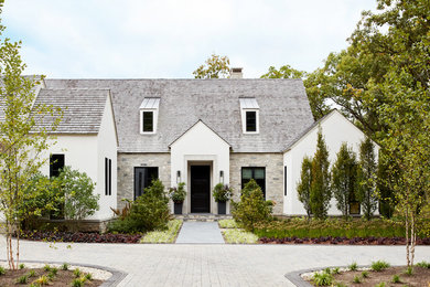 Inspiration for a transitional exterior home remodel in Chicago