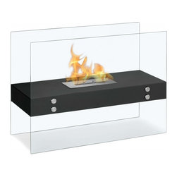Ignis Vitrum H Black 32" x 24" Freestanding Ventless Ethanol Fireplace FSF-006B - Fireplace Accessories