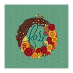 DDCG - Fall Wreath Canvas Wall Art, 16"x1.25"x16" - Prints And Posters