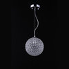 1 Light Round Shape Crystal Mini Pendant Light in Chrome Finish With Crystal