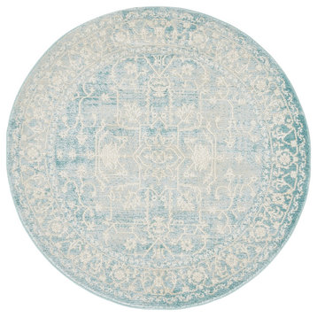 Unique Loom Light Blue Olympia New Classical 4'x4' Round Rug