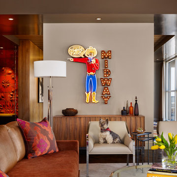 Four Seasons Penthouse Private Living with Neon Cowboy by Todd Sanders