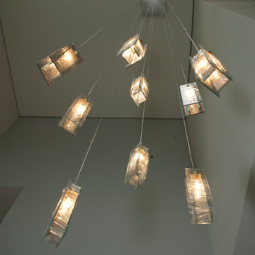 MODERN FOYER LIGHTS, MODERN BLOWN GLASS PENDANTS LIGHT
