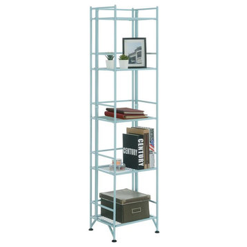 Convenience Concepts Xtra Storage Five-Tier Folding Shelf in Green Metal