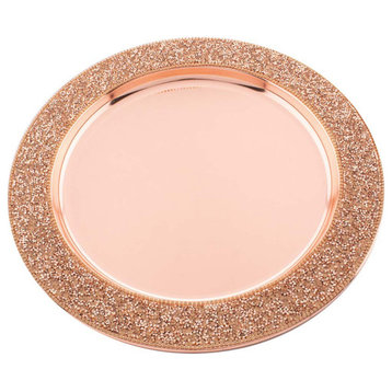 Sparkles Home Luminous Rhinestone Charger Plate, Copper