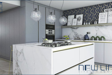 Lucente U-Line Kitchen Collection with Brass Channels