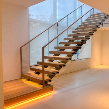 Project #126 | Contemporary Staircases with Integrated LEDs & Glass Railing