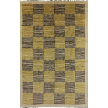 7x10 Checkered Design Oriental Gabbeh Rug, P4297