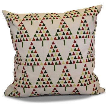 Decorative Holiday Outdoor Pillow Geometric Print, Cream, 20"x20"