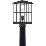 Quoizel - Quoizel Mulligan 1 Light 14" Outdoor Lantern, Matte Black - Add instant curb appeal to your home with the Mulligan outdoor collection. The rectangular frame and glass panels create a transitional feel that complements a modern farmhouse or craftsman style home. Finished in matte black with clear beveled glass, this collection is sure to make a great first impression.