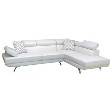 Kensley 2-Piece Sectional Sofa Set, White, Right-facing
