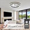 Black Flush Mount LED Ceiling Fan with 2-Lights and Remote Control
