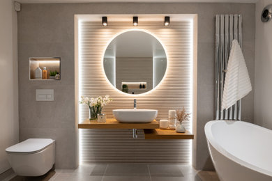Design ideas for a contemporary bathroom in Cheshire.
