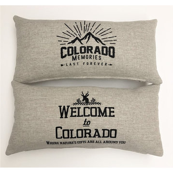 Colorado Memories Double Sided Tan Indoor/Outdoor Pillow