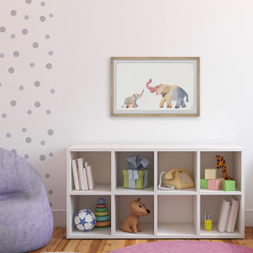"Elephant Playtime" Framed Painting Print