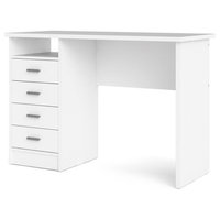 Tvilum Warner Contemporary Engineered Wood Desk with 4 Drawers in White