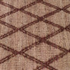 Hand Woven Brown and Burghundy Diamond Patterned Jute Rug by Tufty Home, 2.5x9