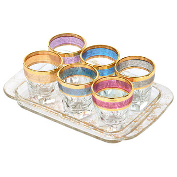 Tray Set 7 Piece Shots with Tray Multi Color