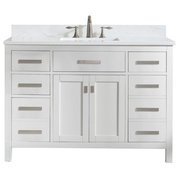 Design Element Valentino 48" White Single Rectangular Sink Vanity