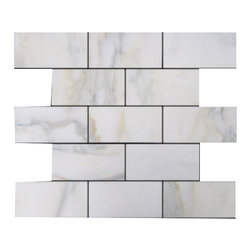 Honed Calacatta Gold Italian Marble 3x6 Subway Tiles - Home Accessories & Decor