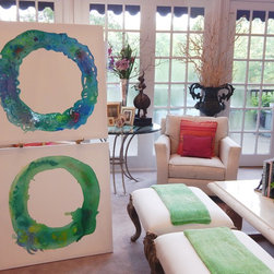 SOLD!!!   Art - Diptych.  Original Abstract Paintings, each 36 X 36, BOTH SOLD - Paintings