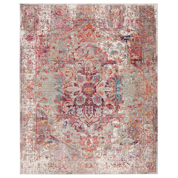 Safavieh Valencia Collection VAL163 Rug, Grey/Red, 8' X 10'