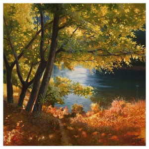 Tree with Autumn Colors Poster Print by Atelier B Art Studio 24 x 24 