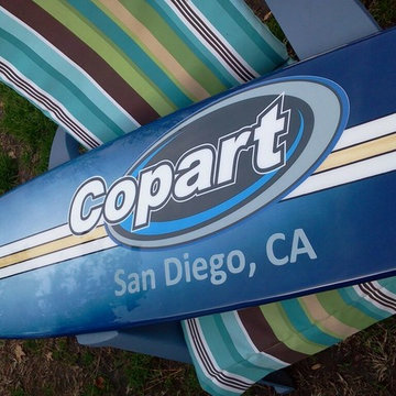 Surfboard wall decoration, company logo wall art