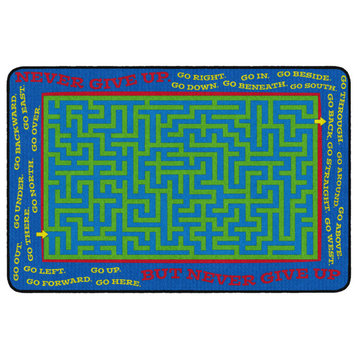 Flagship Carpets FE293-22A 4'x6' Never Give Up Educational Rug
