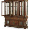 Villa Valencia Wood China Cabinet with Lighting, Classic Chestnut